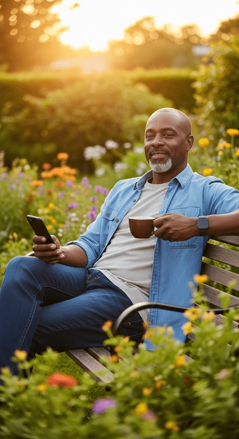 Relaxed business owner enjoying peace of mind